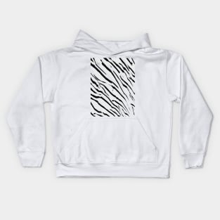 Zebra Print-Retro Modern- Abstract Pattern Square in Black ,White and Blue Kids Hoodie